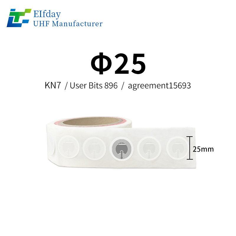Customized NFC & Qr Code Tags Round25mm KN7chip, 13.56MHz, Programmable, Anti-Counterfeiting Stickers